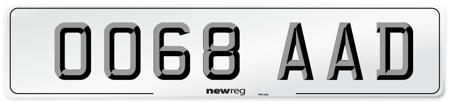 OO68 AAD Number Plate from New Reg